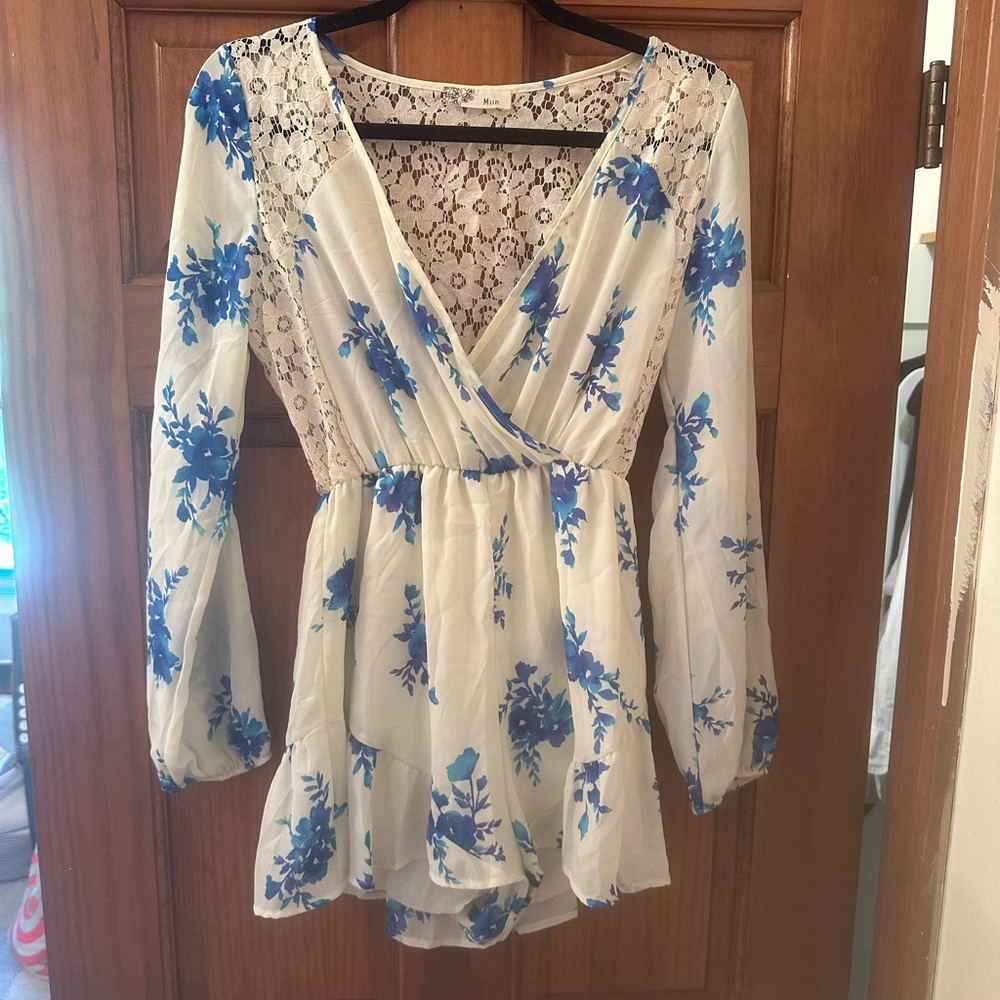 Floral Lace V-Neck Women's Romper